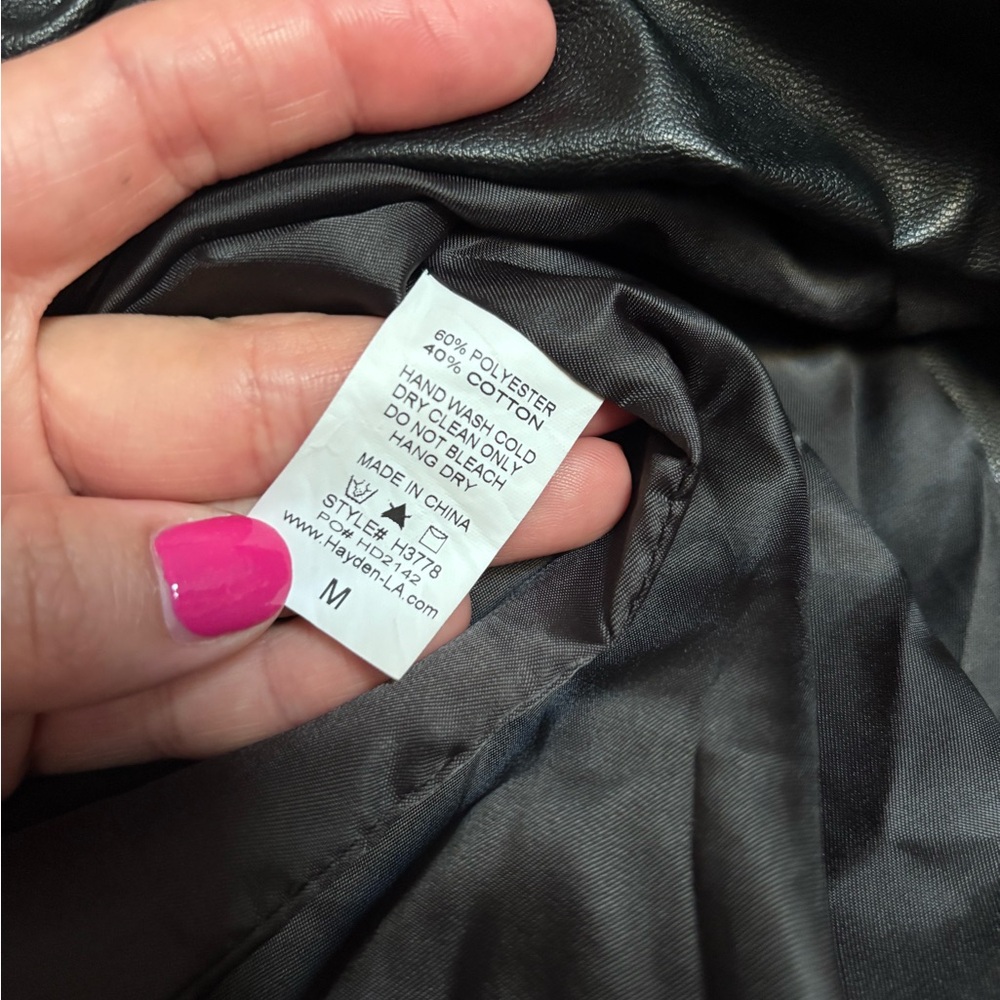 Black Moto Style Vest Asymmetrical Zip Medium - Picture 6 of 7
